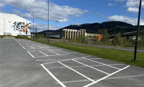 Her kan du stå på asfalterte plasser